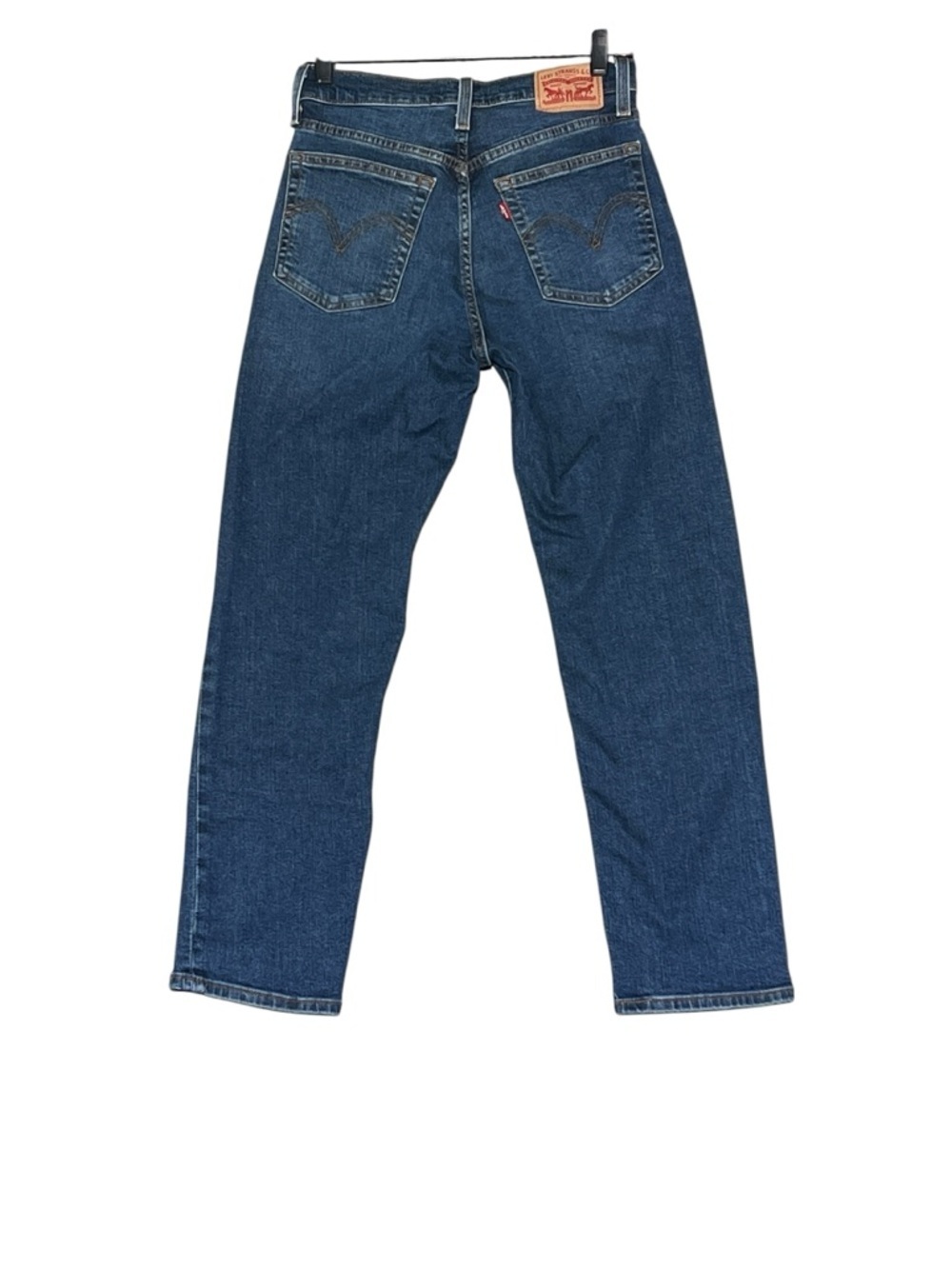 LEVI’S Wedgie Straight High Rise Jeans Dark Blue Button Fly Women’s 27